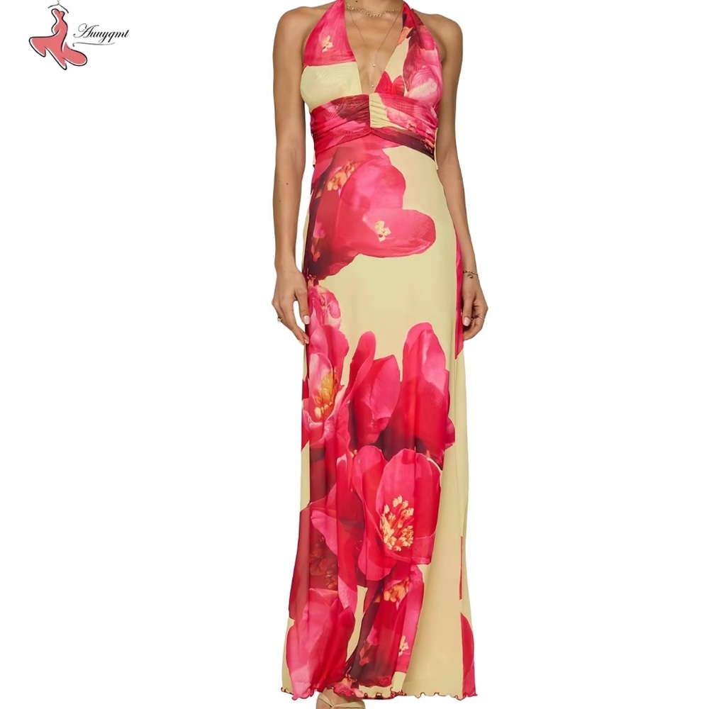 Tropical halter dress